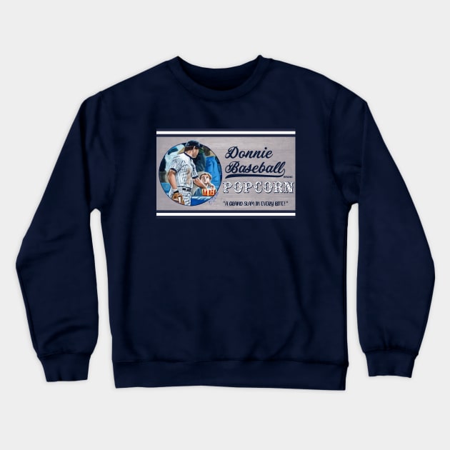 Donnie Baseball Popcorn Crewneck Sweatshirt by CraigMahoney